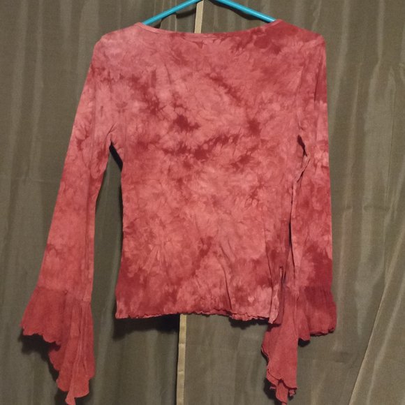 Tie Dye 70s Long Bell Sleeved Shirt - Picture 3 of 4